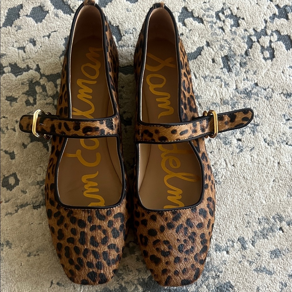 Sam Edelman Brown Leopard Mary Jane Flats